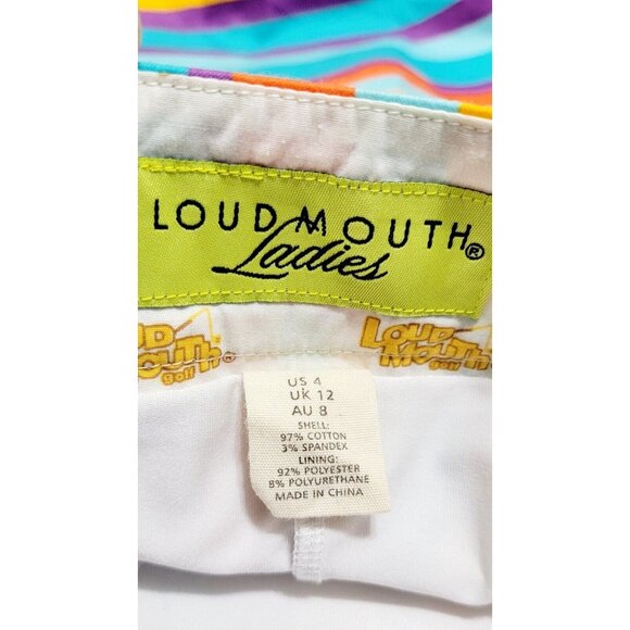 Loudmouth Womens Multicolor Wavy Striped Golf Tennis Skort Lined Size 4 - Picture 5 of 8
